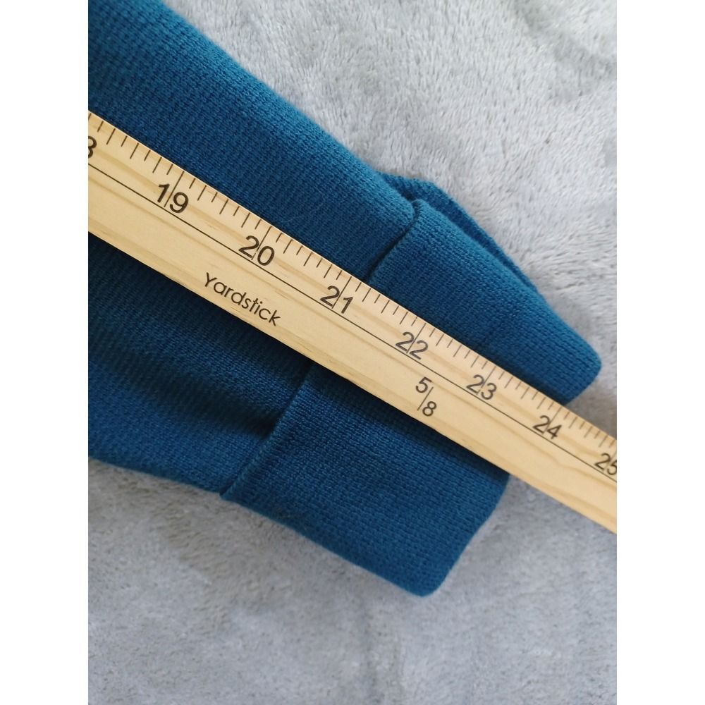 Chicos‎ Sz 2 Lg Cardigan Jacket Knit Military Button Cotton Blue Stretch Office - Picture 8 of 10